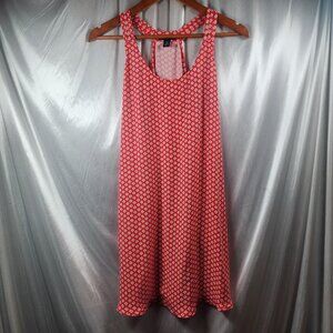 GAP Mini Coral Sundress With White Design and Triple Spaghetti Strap